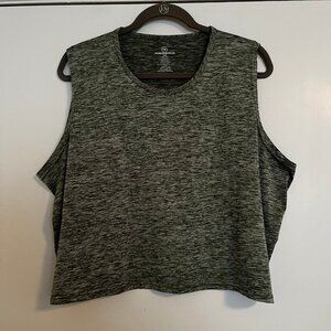 Real Essentials Size 2xl Green Active Cropped Tank